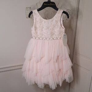 American Princess Light Pink Floral Layered Dress